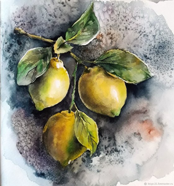 Лимон акварелью Андрияка