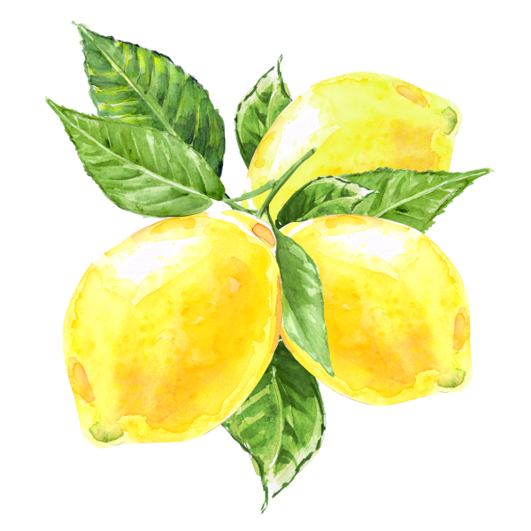 Лимон акварелью
