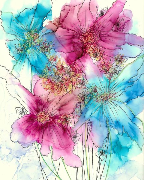 Акварельные цветы