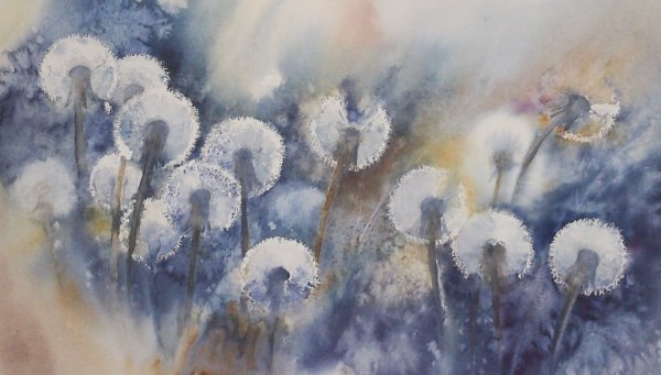 Тату одуванчик акварель эскиз