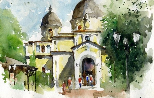 Живопись акварель пленэр архитектура