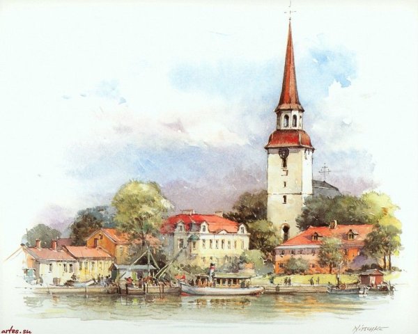 Detlev Nitschke города Европы акварели