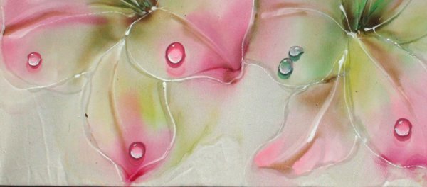 Капли на листе акварелью