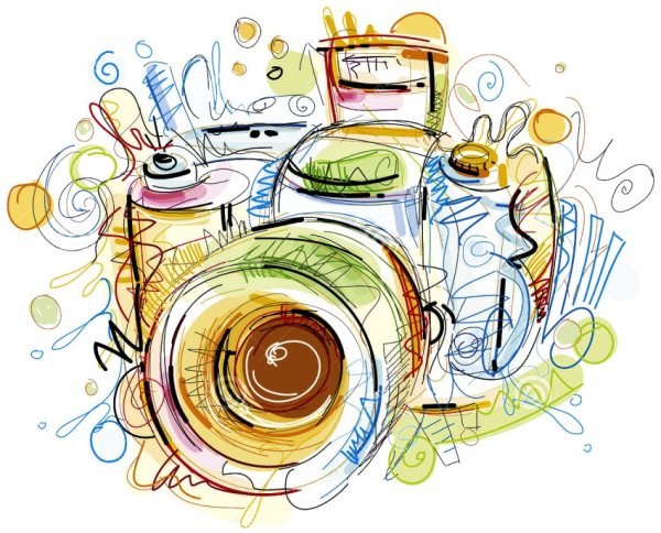 Фотоаппарат акварель