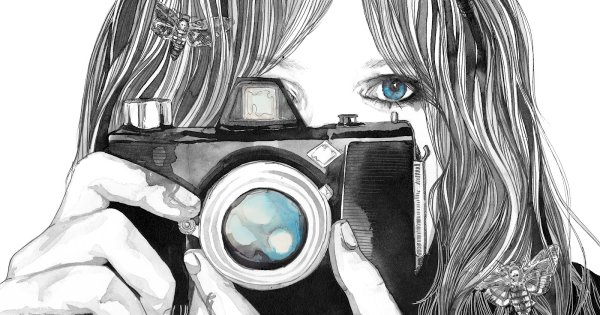 Девочка с фотоаппаратом мультяшная