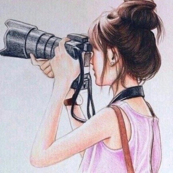 Девушка с фотоаппаратом арт