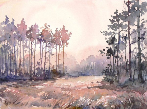 Михаила Павловича Кузнецова "акварельный пейзаж"