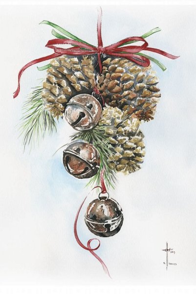 Новогодние Акварельные иллюстрации