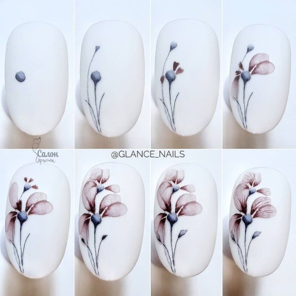 Акварель на ногтях для начинающих