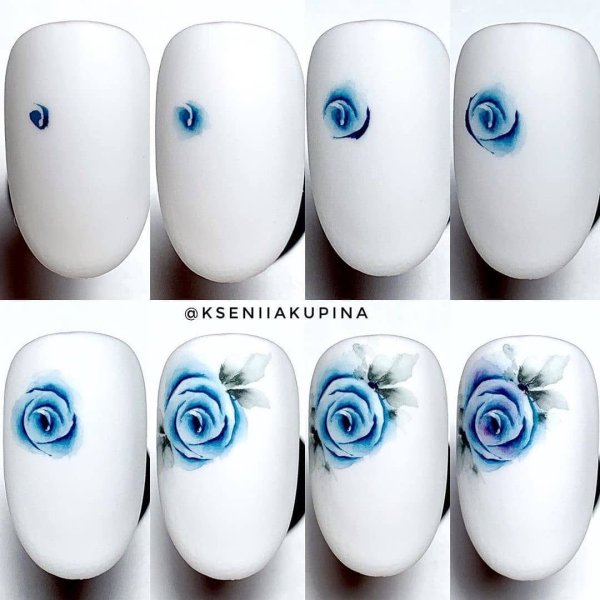 Акварель на ногтях для начинающих