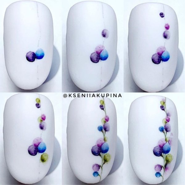 Акварель на ногтях для начинающих