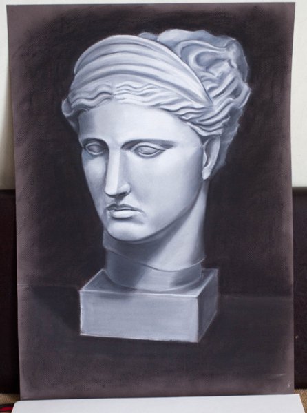 Голова Дианы гризайль