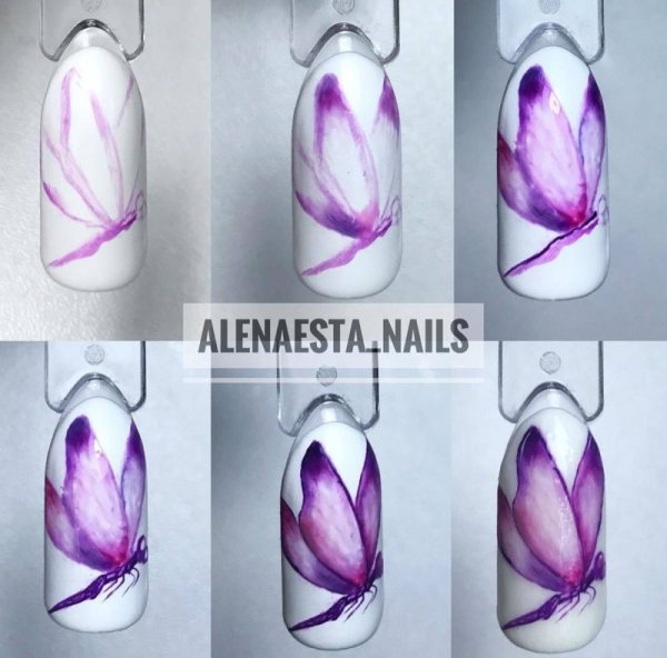 Рисунки акварелью на ногтях для начинающих