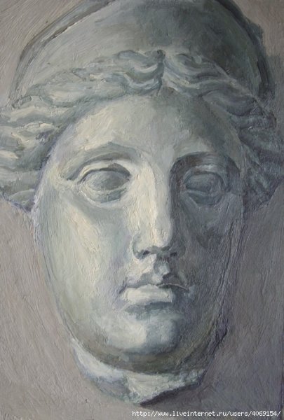 Гризайль гипсовой головы Академия художеств