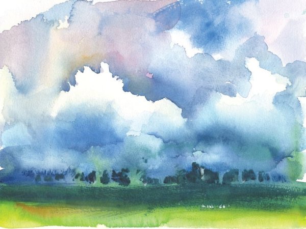 Тучи акварелью
