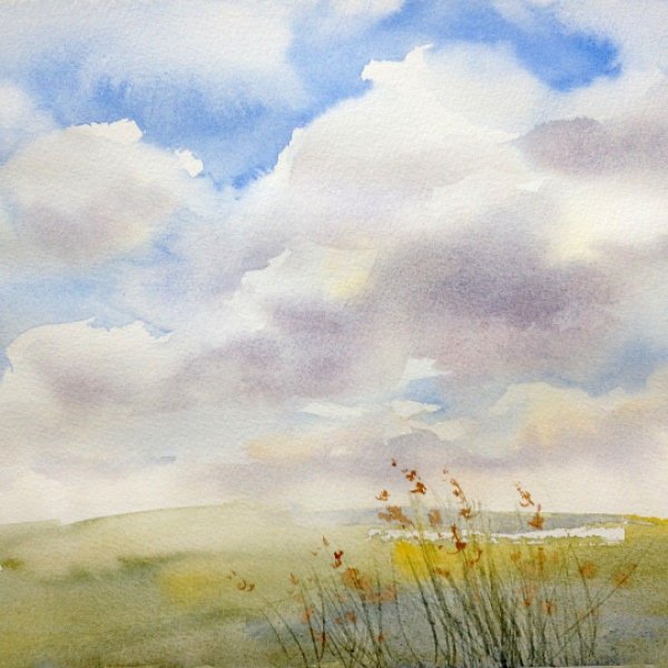 Облака акварелью
