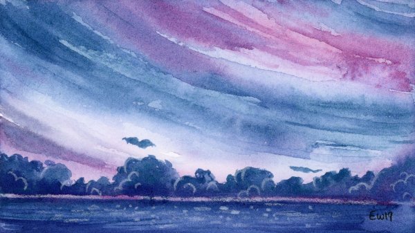 Небо акварель