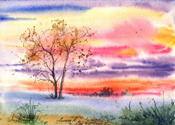 Рисование акварелью для детей