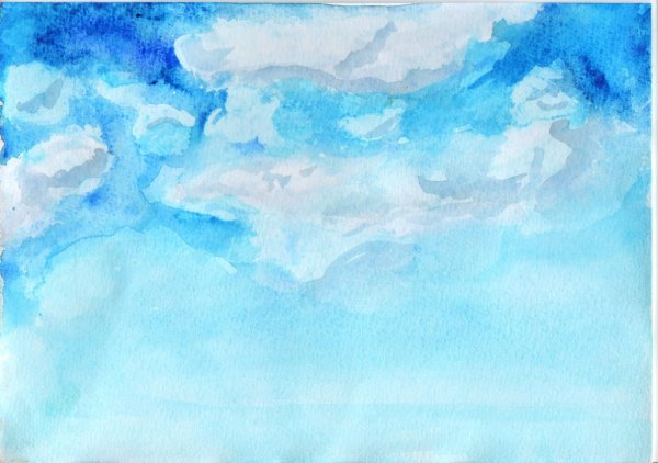 Голубой акварельный фон