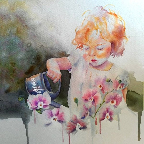 Рисунки медовой акварелью