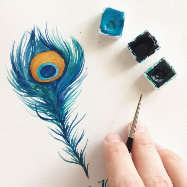 Павлинье перо живопись