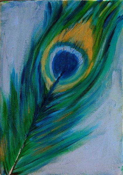 Рисуем перо павлина смолой