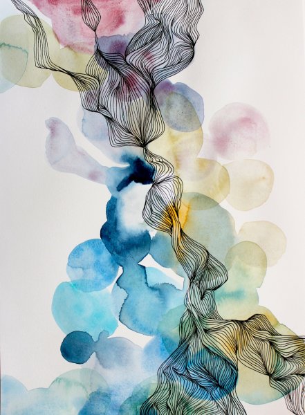 Абстрактная живопись акварелью
