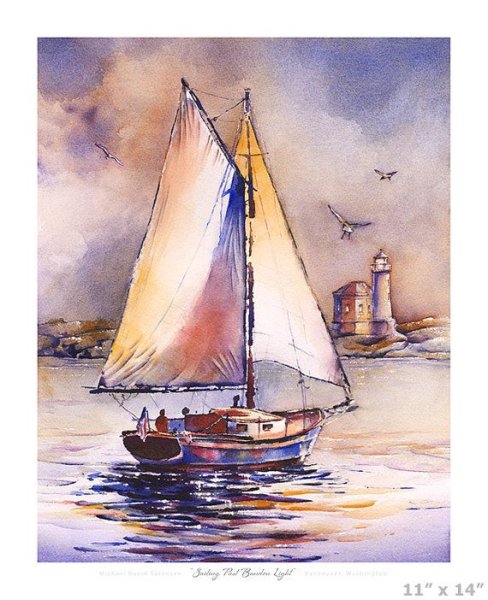 Терри Харрисон Акварельные пейзажи море корабль