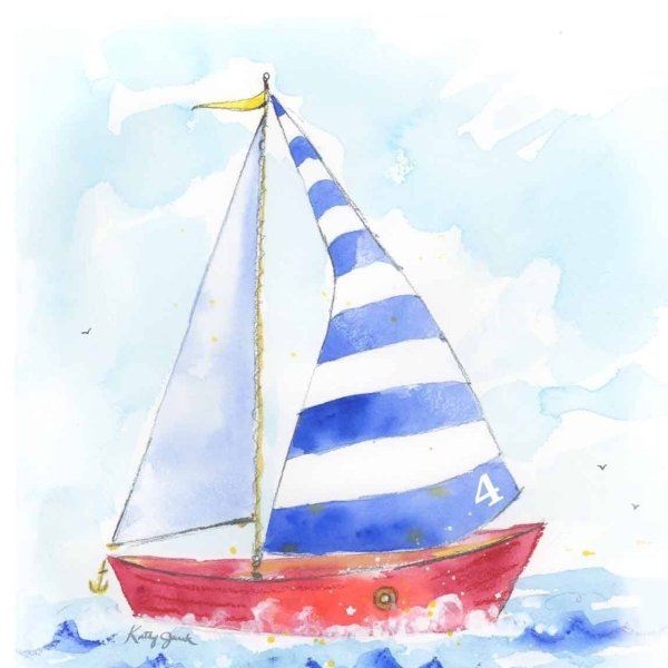 Морской пейзаж акварелью