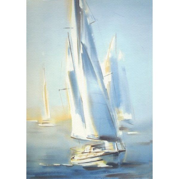 Парусник акварель