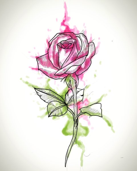 Тату цветы акварель эскизы