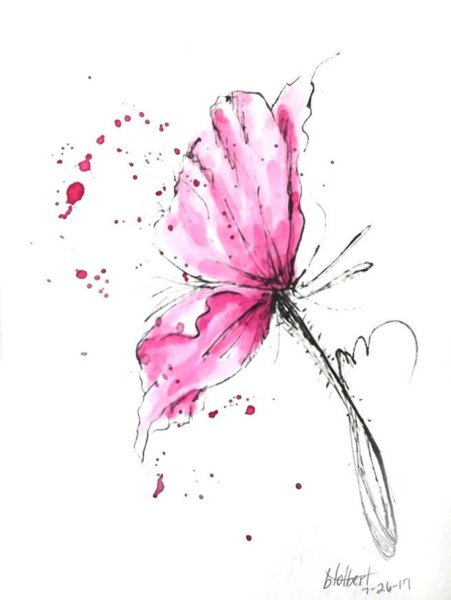 Цветы акварель эскиз