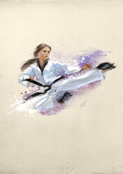 Тхэквондо акварель