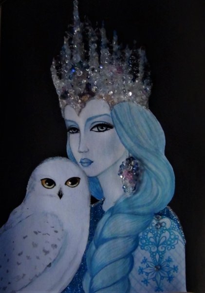Снежная Королева акварель
