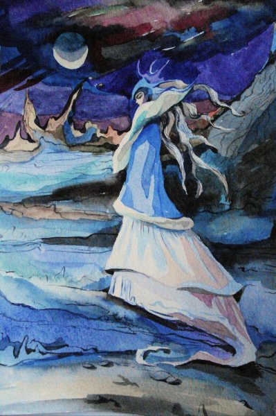 Снежная Королева акварель