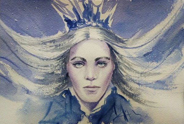 Снежная Королева акварель