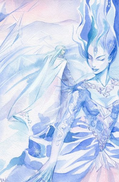 Снежная Королева на белом фоне