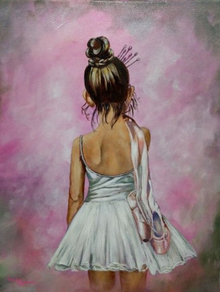 Девушка со спины живопись