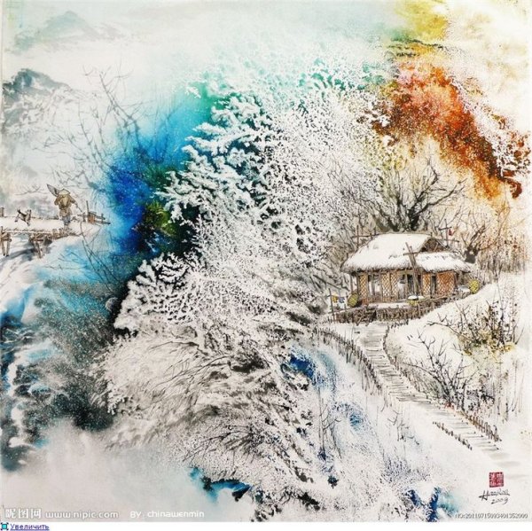 Акварели китайского художника бай Хаоран (bai Haoran)