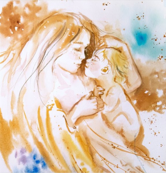 Материнство акварель