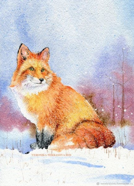 Пейзаж с лисами