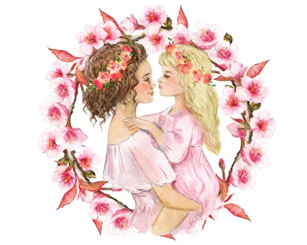 Рисунок ко Дню матери с цветами