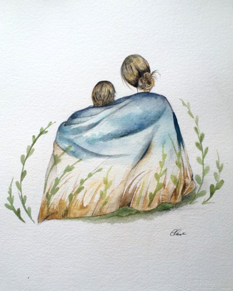 Мама акварель