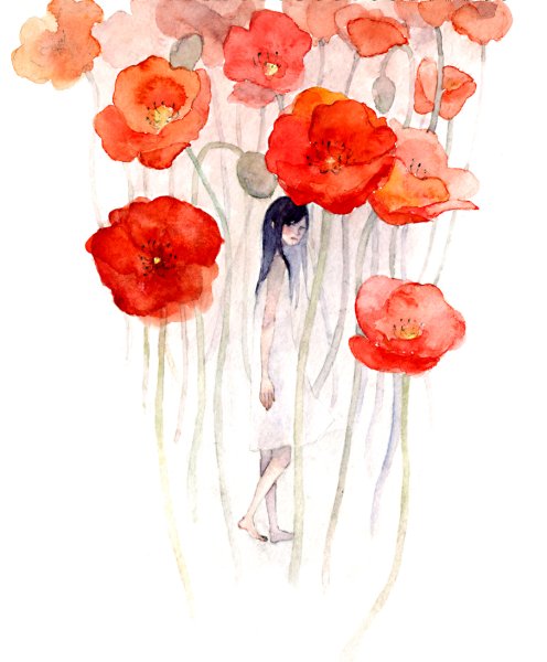 Цветы акварелью для срисовки