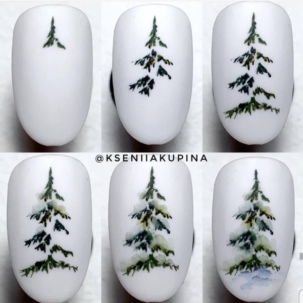 Акварель на ногтях пошагово