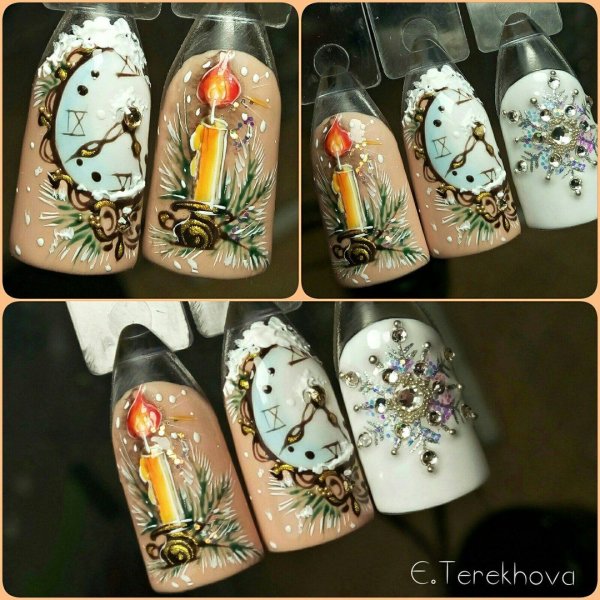 Новогодние художества на ногтях