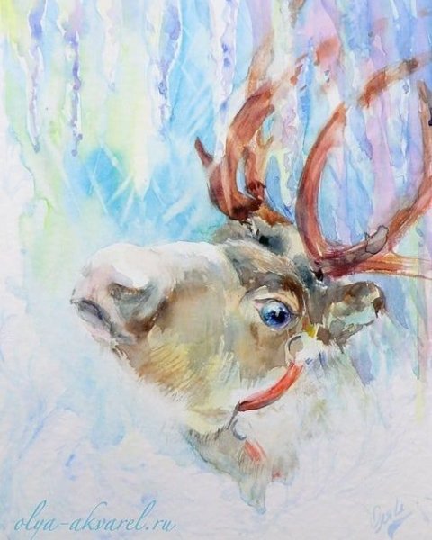 Олень рисунок