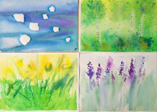 Рисование акварелью для детей