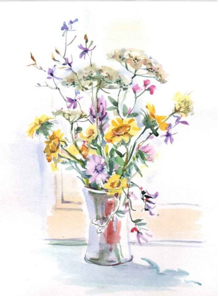 Полевые цветы в акварели Уэнди Тейт