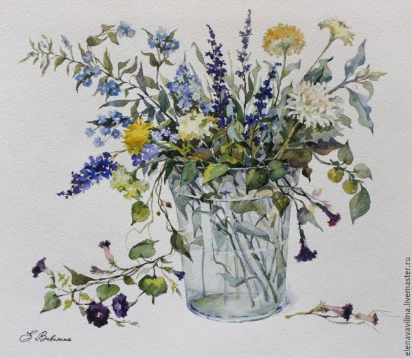 Полевые цветы в акварели Уэнди Тейт